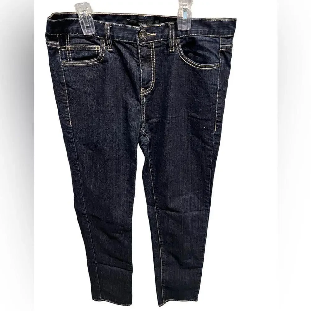Calvin‎ Klein dark wash skinny jeans with contrast stitching size 30/10